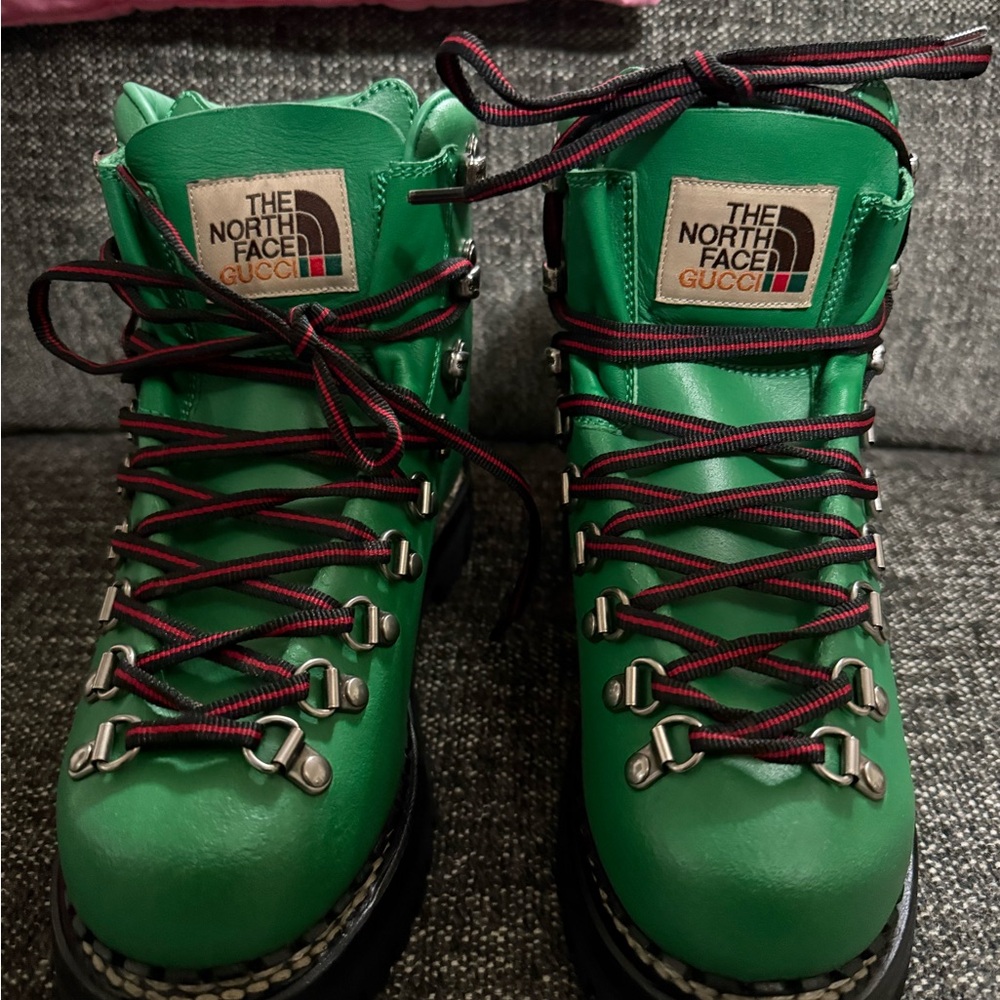 Gucci X The North Face Green Ankle Boots